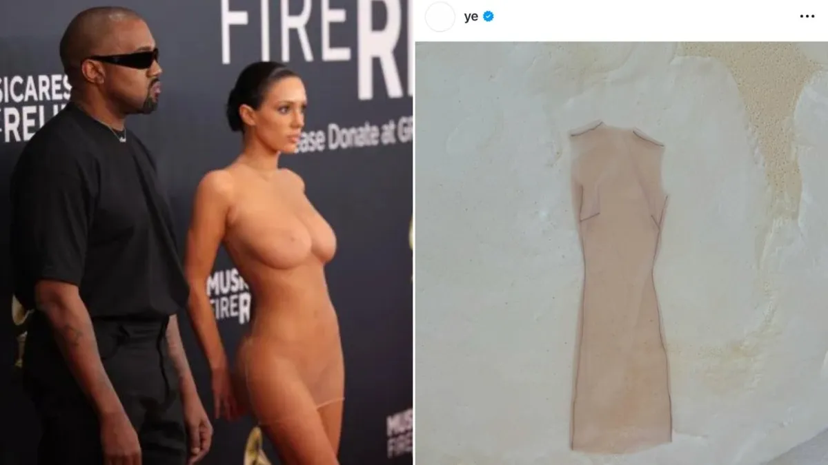 Bianca Censori Kanye West Grammy 2025png